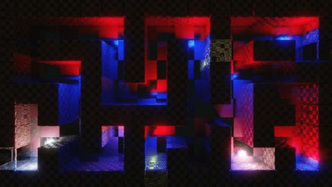 Cyberpunk Glitch Neon Mirror Cube Animated Wallpaper - Embed