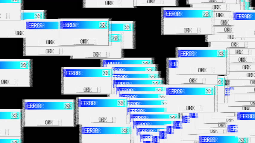 Error tabs on screen of computer. 
Software errors. Alert popup. System failure pc interface.
