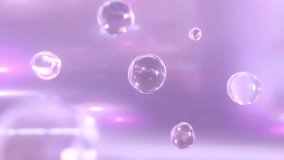 3D animation Macro Shots ingredients combine to create a serum. Cosmetics design serum essentials. Beautiful Macro shot of various liquid bubbles in the water. - Powered by Shutterstock - Get 15% off with code: PIKWIZARD15