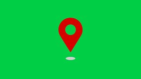 Red GPS Location Pin pointer icon animation on green background. Motion graphics and digital composition - Powered by Shutterstock - Get 15% off with code: PIKWIZARD15