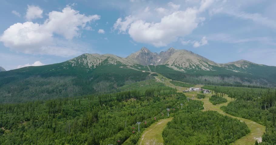 Aerial view of the mountain Lomnitsky shield. Tatra Mountains, Slovakia