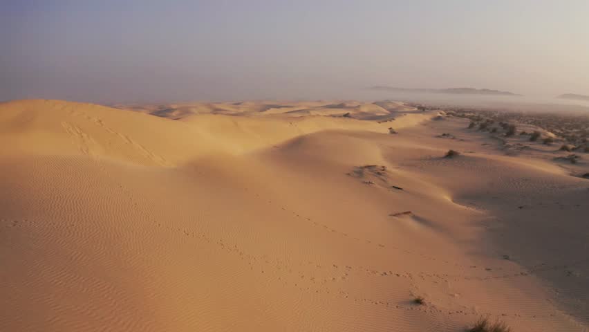 Aerial, Sugar Dunes, Oman. Graded and stabilized version. | Shutterstock HD Video #1099946545
