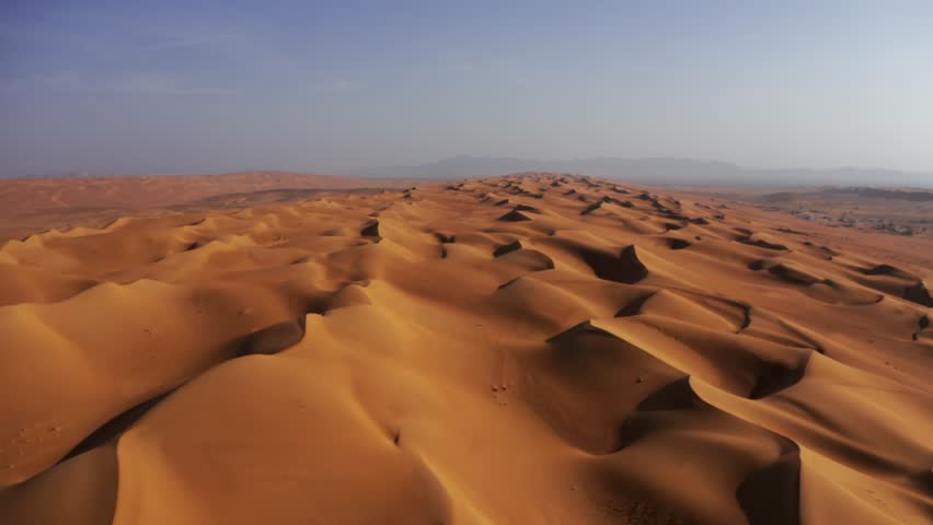 Aerial, Deep Inside The Wahiba Sands, Oman. Graded and stabilized version | Shutterstock HD Video #1099946559
