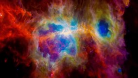 Colorful nebula. Space background video. Elements of this video furnished by NASA.