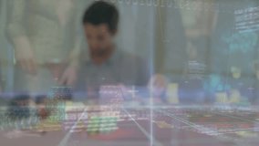 Animation of financial data processing and binary coding over casino roulette. Global finance, business and data processing concept digitally generated video. - Powered by Shutterstock - Get 15% off with code: PIKWIZARD15