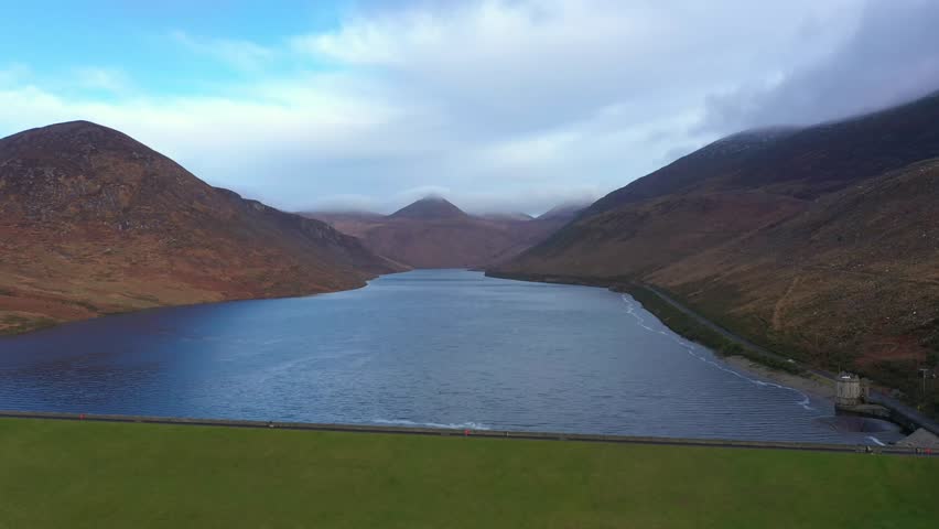 Nice Flight over Silent Valley Reservoir, Mourne Mountains, Northern Ireland