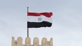 Egyptian Flag waving in the wind