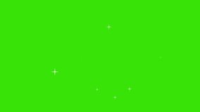 Shining moving star particles green screen motion graphics.