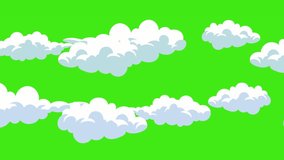 Moving Clouds green screen background. 4K Cartoon animation. - Powered by Shutterstock - Get 15% off with code: PIKWIZARD15
