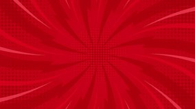 Red comic background, vintage pop art, sunburst, superhero background with animated radial rays and dot pattern, seamless radial motion graphics - Powered by Shutterstock - Get 15% off with code: PIKWIZARD15