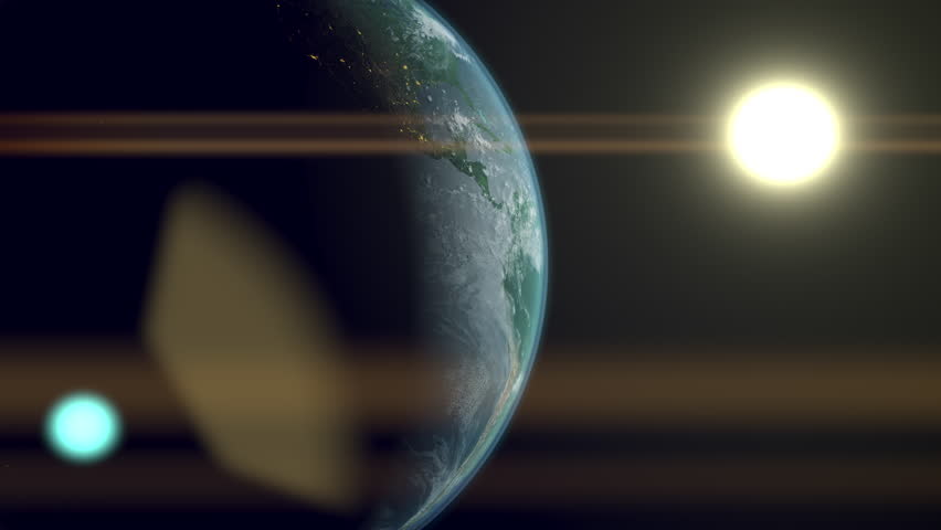The planet Earth rotating in the space