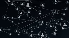 Animation of network of profile icons against black background. Global networking and business technology concept - Powered by Shutterstock - Get 15% off with code: PIKWIZARD15
