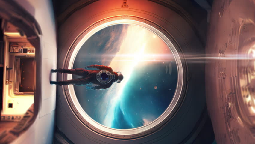 Astronaus on Epic Journey Through The Universe: Exploring Planets, Galaxies and Beyond With Cutting-Edge Space Technology and Futuristic Science | Shutterstock HD Video #1099984075
