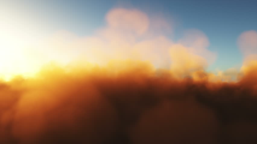 3d Animation of a camera flying through sandstorm