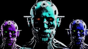 Cybernetic creatures 8 bit. 3d animation