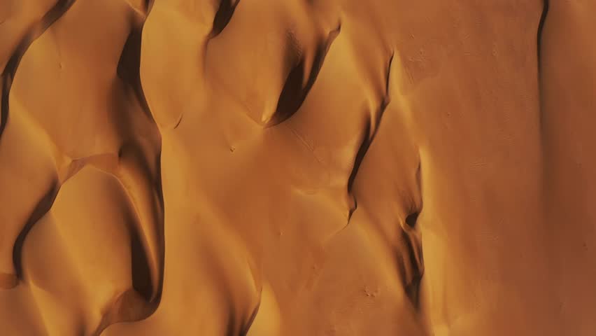 Aerial, Deep Inside The Wahiba Sands, Oman. Graded and stabilized version Royalty-Free Stock Footage #1099998515
