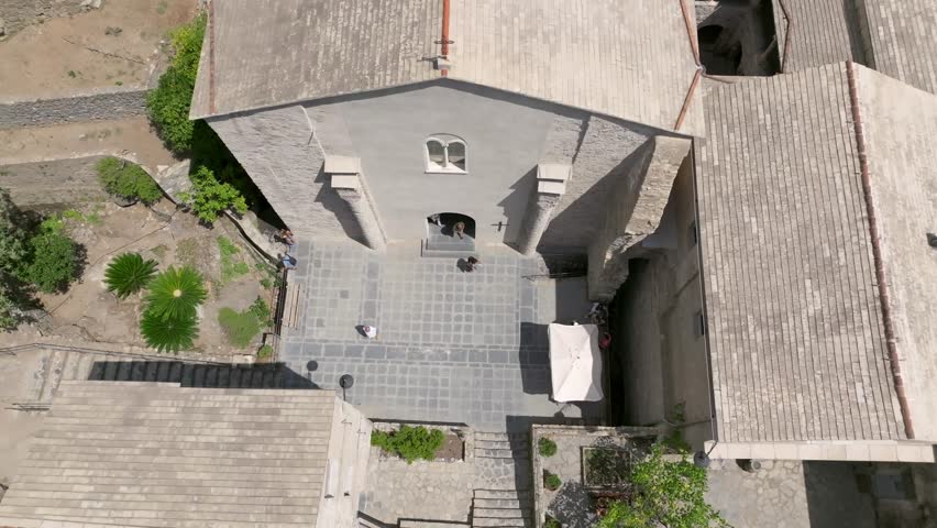 Aerial view of the basilica of San Fruttuoso
