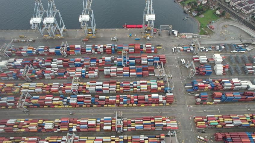 cargo port, aerial cargo port and line containers