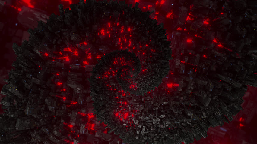 City World Hell spiral 3d seamless loop Royalty-Free Stock Footage #1100019331