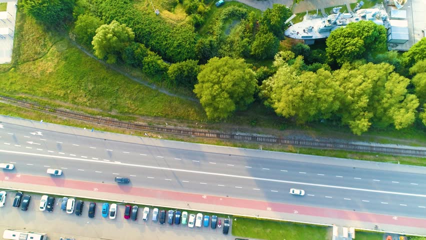 Top Down Train Kolobrzeg Aerial View Poland