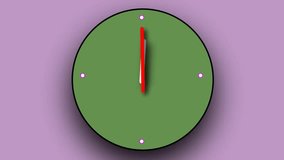 digital glowing analog clock animation . technology clock video on texture background