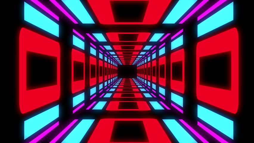 Retro Infinite Tunnel visual seamless Loop concept. | Shutterstock HD Video #1100041599