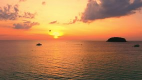 aerial view scenery sunset at Kata beach Phuket.
beautiful cloud at sunset in Kata beach Phuket Thailand.
4k stock footage video in travel concept.