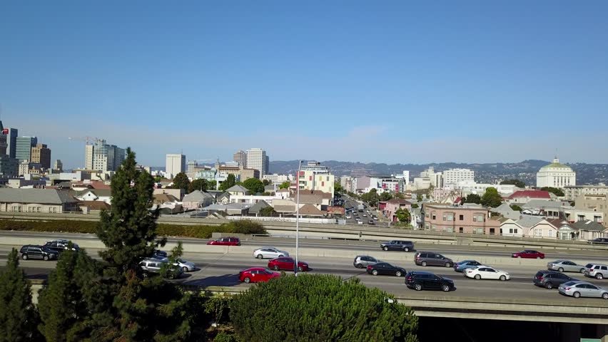 Oakland california freeways aerial view