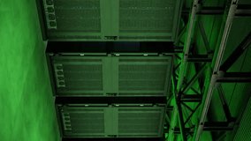 Datacenter with server racks, internet and network telecommunication technology, big data storage, vertical 3d render - Powered by Shutterstock - Get 15% off with code: PIKWIZARD15