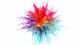 Super Slow Motion Shot of Color Powder Explosion Isolated on White Background at 1000fps. - Powered by Shutterstock - Get 15% off with code: PIKWIZARD15