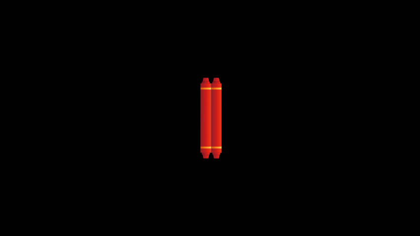 Chinese red scroll banner expansion animation, alpha channel
