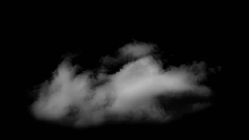 White Cloud Isolated on Black Background. Good for Atmosphere Creation. Cinemagraph Continuous Loop Animation | Shutterstock HD Video #1100061131