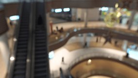 Blurred video of people walking in the mall