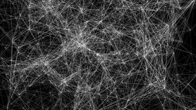 Animation of network of connections over dark background. global connections, data processing and technology concept digitally generated video.