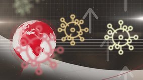 Animation of virus cells and globe over digital screen. global covid 19 pandemic, science and digital interface concept digitally generated video. - Powered by Shutterstock - Get 15% off with code: PIKWIZARD15