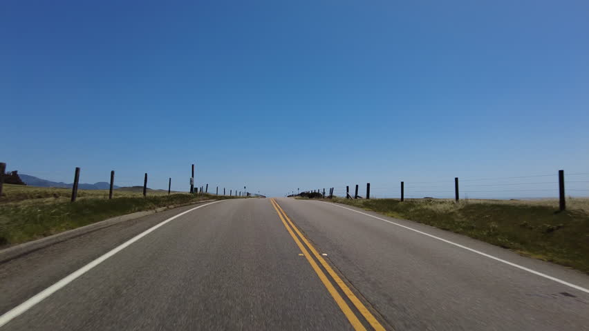 Big Sur Pacific Coast Highway Northbound 2 San Simeon to Ragged Point 04 Rear View Multi Camera Driving Plate California USA