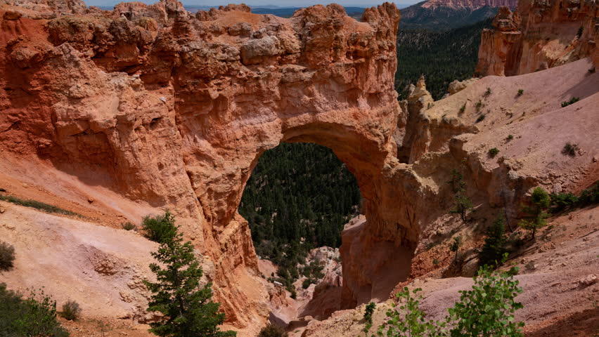 Bryce Canyon Time Lapse Natural Bridge Zoom In Utah USA