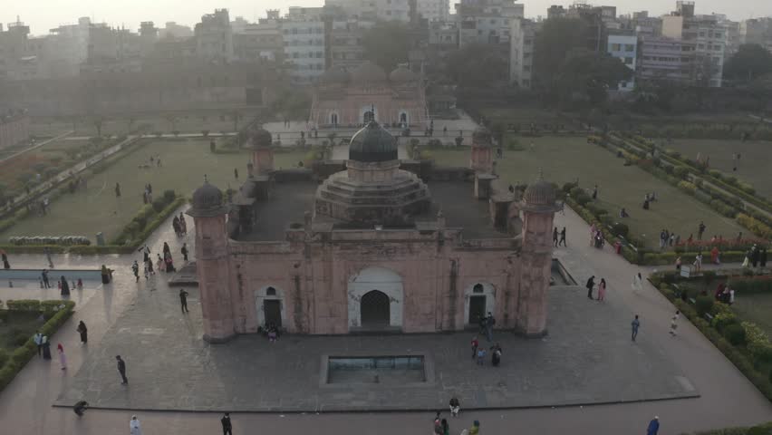  Lalbagh Fort Puran Dhaka Bangladesh rotate close up, 4K Drone