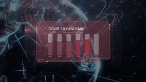 Animation of globe and data processing over black background. global finances, data processing and digital interface during covid 19 pandemic concept digitally generated video. - Powered by Shutterstock - Get 15% off with code: PIKWIZARD15