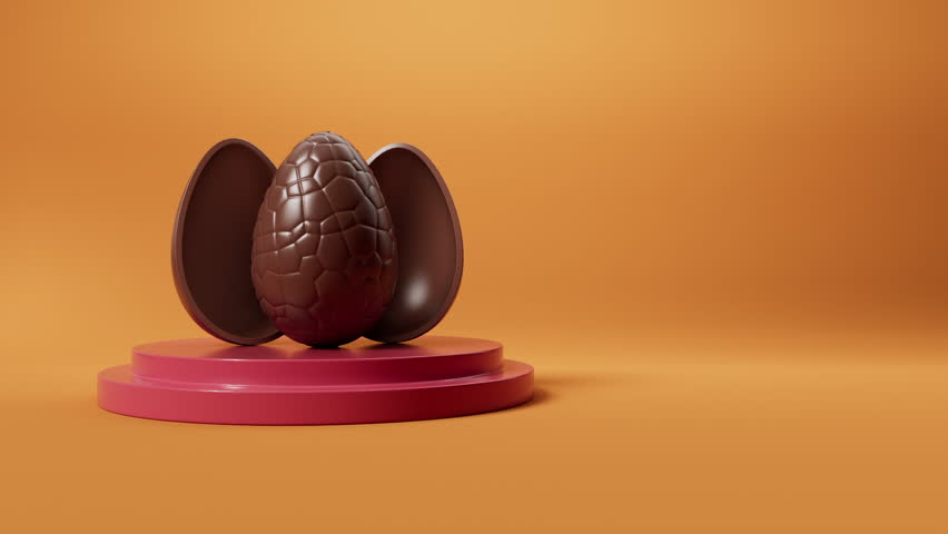 Easter Egg Chocolate with melted chocolate dripping on top Royalty-Free Stock Footage #1100074639