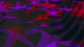Animation of 6g,red and violet shapes on black background. pattern and colour concept digitally generated video.