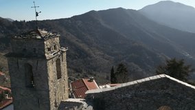 Bajardo Italy drone 4k aerial video of a San Nicolo church