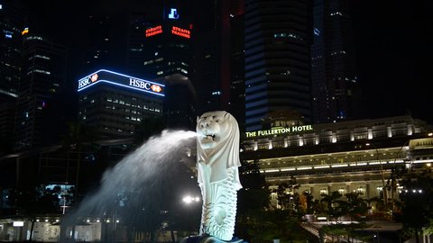 Merlion Statue Modern Singapore Skyline Stockvideos Filmmaterial 100 Lizenzfrei Shutterstock