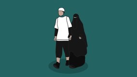 This is a Muslim family animation suitable for the purposes of family greeting videos, holiday greeting videos, and elements for presentations