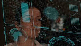 Caucasian woman carefully looks at the hud menu.  - Powered by Shutterstock - Get 15% off with code: PIKWIZARD15