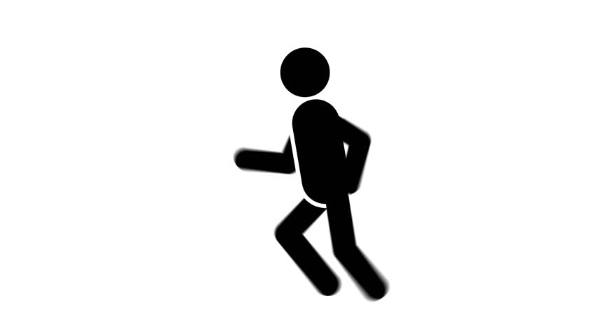 Pictogram of a running man on transparent background with alpha channel. Animation of seamless loop. Royalty-Free Stock Footage #1100098209