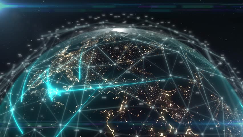 Global network connection. Business and Technology Ai Networking Concept. Data transfer and global interaction | Shutterstock HD Video #1100103777