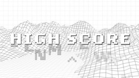 Animation of high score text over metaverse on white background. global social media, metaverse and digital interface concept digitally generated video. - Powered by Shutterstock - Get 15% off with code: PIKWIZARD15
