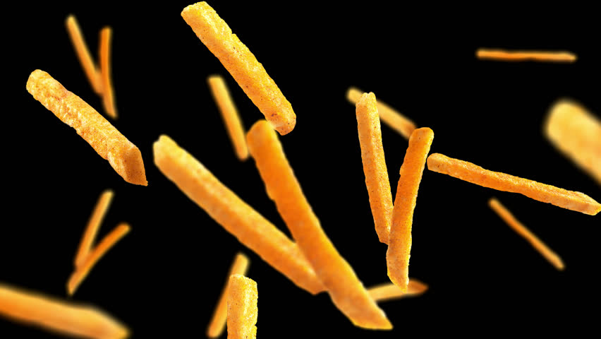 Fried potato,  French fries   falling down from top, fast food background  with alpha channel 
 Royalty-Free Stock Footage #1100106623