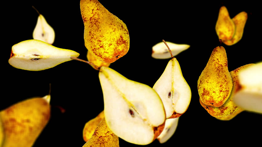 Falling pears  Background, with Alpha Channel, Loop 
 Royalty-Free Stock Footage #1100106945